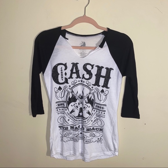 Zion Rootswear Tops - Zion Johnny Cash Reprint graphic baseball tee